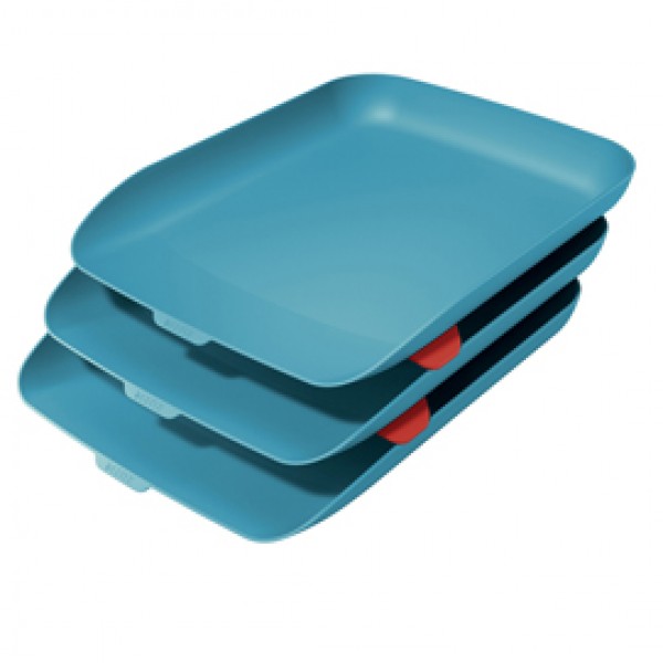 Kit tripla vaschetta portacorrispondenza Cosy - blu - Leitz Kit tripla vaschetta portacorrispondenza Cosy - blu - Leitz