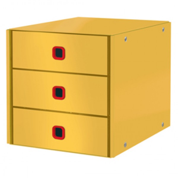 Cassettiera Click&Store Cosy - 3 cassetti - giallo - Leitz