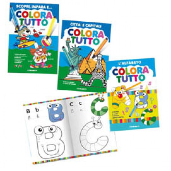 Album da colorare - alfabeto - capitali - 24 facciate - per bimbo - Blasetti - conf. 6 pezzi Album da colorare - alfabeto - capitali - 24 facciate - per bimbo - Blasetti - conf. 6 pezzi