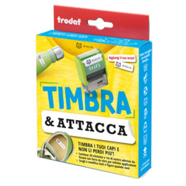Kit Timbra&Attacca - per stampa su tessuti/etichette - Trodat Kit Timbra&Attacca - per stampa su tessuti/etichette - Trodat