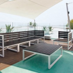 Tavolo Salotto Quick - rettangolare - 100 x 83 x 35 cm - alluminio/legno - King Collection