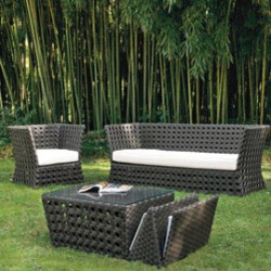 Salotto Paros - con cuscini bianchi - set 4 elementi - King Collection