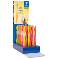 Roller gel a scatto G-2 - punta 0,7mm - colori assortiti neon - Pilot - expo 36 pezzi