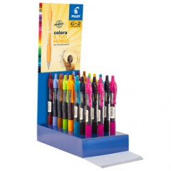 Roller gel a scatto G-2 - punta 0,7mm - colori assortiti Fun - Pilot - expo 36 pezzi