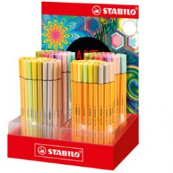 Pennarello Pen 68 + fineliner Point 88 - colori assortiti - Stabilo - expo 160 pezzi