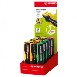 Evidenziatore Green Boss® - colori assortiti - Stabilo - expo 15 pezzi