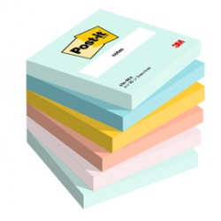 Blocco Post it® Super Sticky - 654-BEA - 76 x 76 mm - colori Beachside - 100 fogli - Post-it® - conf. 6 pezzi