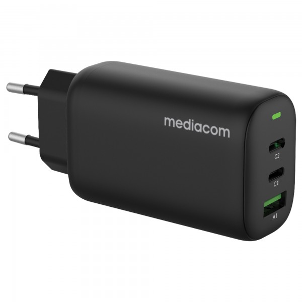 Caricatore da muro - 65 W - porta USB Type-C - bianco - Mediacom Caricatore da muro - 65 W - porta USB Type-C - bianco - Mediacom