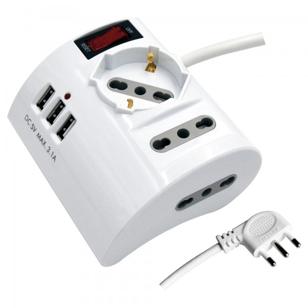 Multipresa da tavolo - 3 porte USB e 3 prese - Mediacom Multipresa da tavolo - 3 porte USB e 3 prese - Mediacom