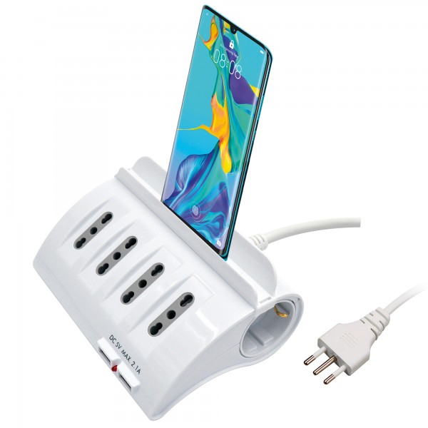 Multipresa da tavolo - con porta telefono/Tablet - Mediacom Multipresa da tavolo - con porta telefono/Tablet - Mediacom