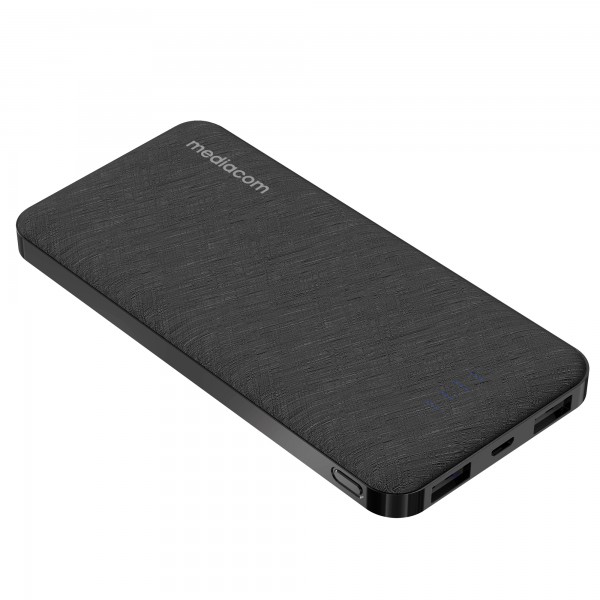 Powerbank ultrasottile USB - da 10.000 mAh - nero - Mediacom Powerbank ultrasottile USB - da 10.000 mAh - nero - Mediacom