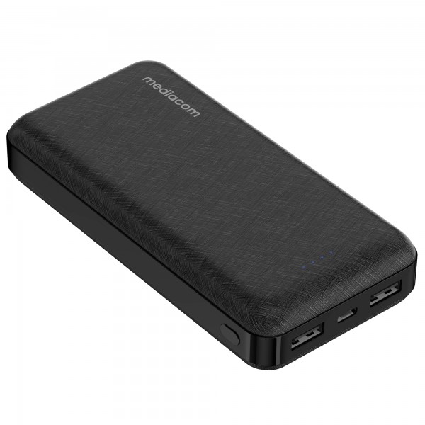 Powerbank ultrasottile Type-C - da 10.000 mAh - nero - Mediacom