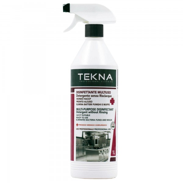 Disinfettante multiuso - senza risciacquo - 1 L - Tekna Disinfettante multiuso - senza risciacquo - 1 L - Tekna