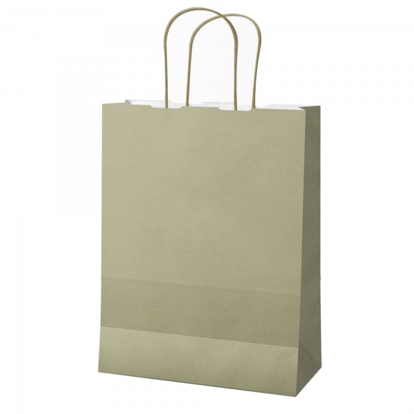 Shopper Twisted - maniglie cordino - 18 x 8 x 24 cm - carta kraft - salvia - Mainetti Bags - conf. 25 pezzi
