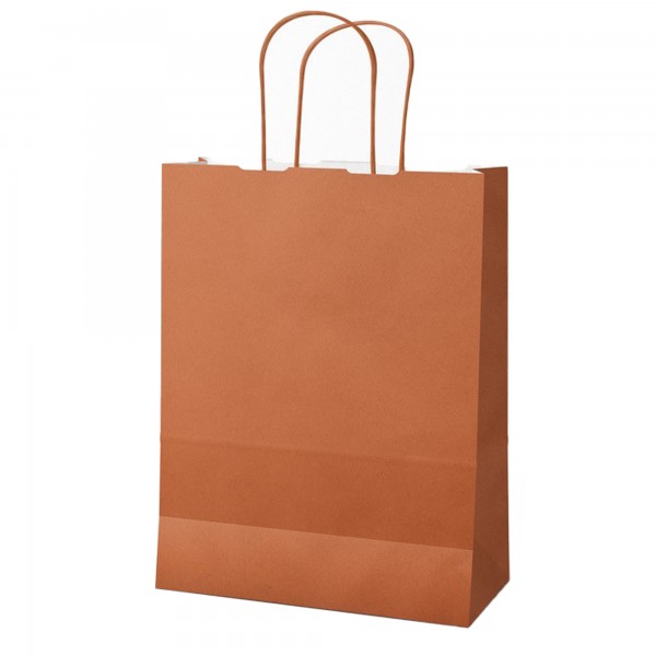 Shopper Twisted - maniglie cordino - 26 x 11 x 34,5 cm - carta kraft - terracotta - Mainetti Bags - conf. 25 pezzi