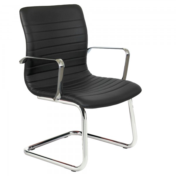 Seduta attesa Euterpe cromo EPVC - con braccioli inclusi - nero - Unisit Seduta attesa Euterpe cromo EPVC - con braccioli inclusi - nero - Unisit