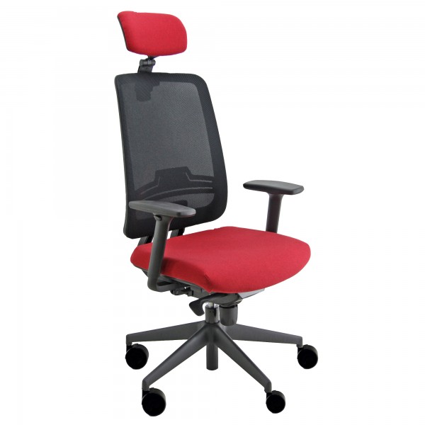 Poltrona semidirezionale Absolute ASANPG - con braccioli regolabili e poggiatesta - rosso - Unisit Poltrona semidirezionale Absolute ASANPG - con braccioli regolabili e poggiatesta - rosso - Unisit