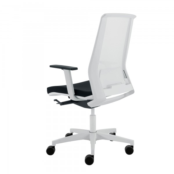 Poltrona semidirezionale Light LLB - con braccioli regolabili - nero/bianco - Unisit Poltrona semidirezionale Light LLB - con braccioli regolabili - nero/bianco - Unisit