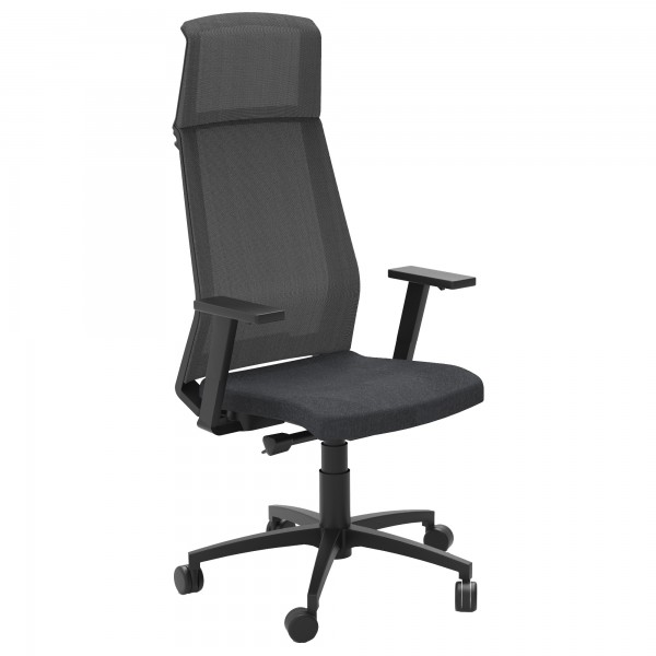 Poltrona semidirezionale Light LLNPRO - con braccioli regolabili - nero - Unisit Poltrona semidirezionale Light LLNPRO - con braccioli regolabili - nero - Unisit