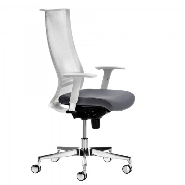 Poltrona semidirezionale Elite wing WIEB - con braccioli regolabili - grigio/bianco - Unisit Poltrona semidirezionale Elite wing WIEB - con braccioli regolabili - grigio/bianco - Unisit