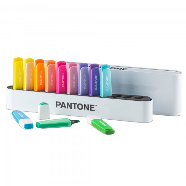 Desk set evidenziatori - punta a scalpello - colori assortiti - Pantone - conf. 12 pezzi Desk set evidenziatori - punta a scalpello - colori assortiti - Pantone - conf. 12 pezzi