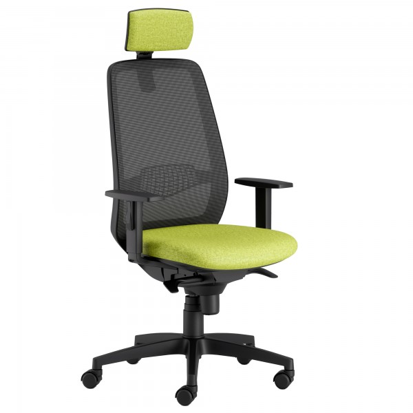 Seduta operativa Tullio TUAPG - con braccioli regolabili e poggiatesta - verde mela/nero - Unisit Seduta operativa Tullio TUAPG - con braccioli regolabili e poggiatesta - verde mela/nero - Unisit