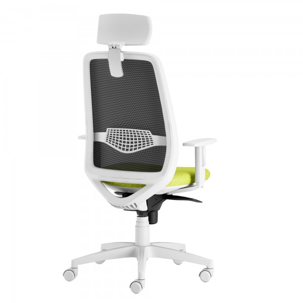 Seduta operativa Tullio TUABPG - con braccioli regolabili e poggiatesta - verde mela/bianco - Unisit Seduta operativa Tullio TUABPG - con braccioli regolabili e poggiatesta - verde mela/bianco - Unisit