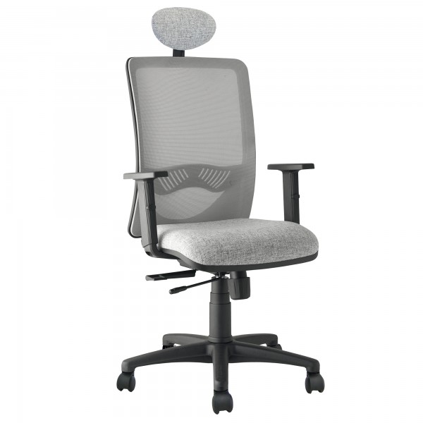 Seduta operativa Nathan NHATPG - con braccioli regolabili e poggiatesta - grigio/grigio - Unisit Seduta operativa Nathan NHATPG - con braccioli regolabili e poggiatesta - grigio/grigio - Unisit