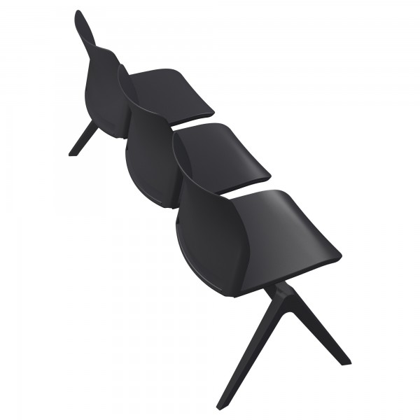 Panca attesa Alpha AP3P - 3 posti - senza braccioli - nero - Unisit Panca attesa Alpha AP3P - 3 posti - senza braccioli - nero - Unisit