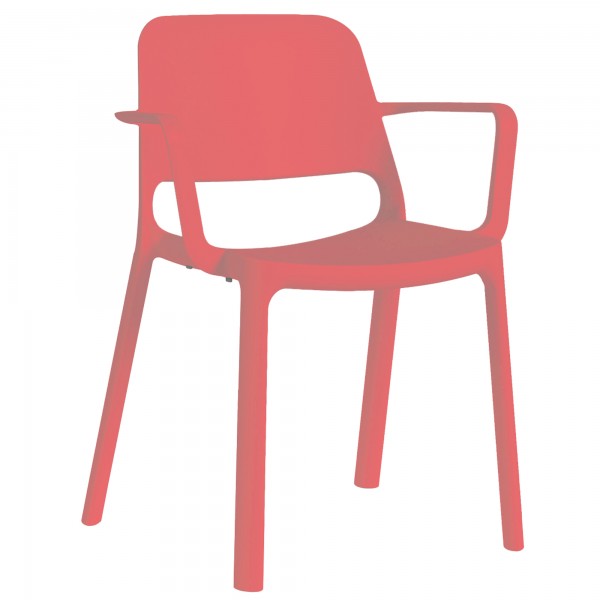 Seduta attesa Nuke NKBR - con braccioli inclusi - corallo - Unisit Seduta attesa Nuke NKBR - con braccioli inclusi - corallo - Unisit