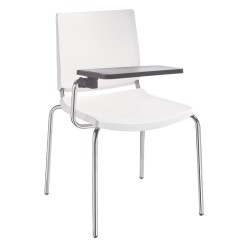 Seduta attesa Atenea ATT - con tavoletta scrittoio - senza braccioli - bianco - Unisit