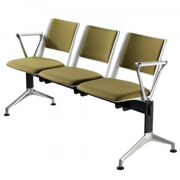 Panca attesa Revolution RET3P - 3 posti - con braccioli fissi - verde bruciato - Unisit Panca attesa Revolution RET3P - 3 posti - con braccioli fissi - verde bruciato - Unisit