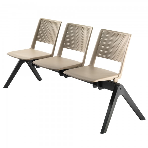 Panca attesa Revolution REP3P - 3 posti - senza braccioli - sabbia - Unisit Panca attesa Revolution REP3P - 3 posti - senza braccioli - sabbia - Unisit