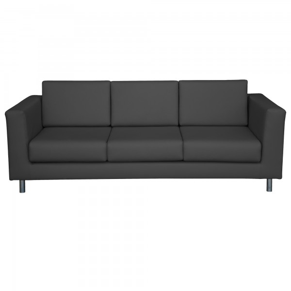 Divanetto Erica EK3 - 3 posti - con braccioli inclusi - nero - Unisit