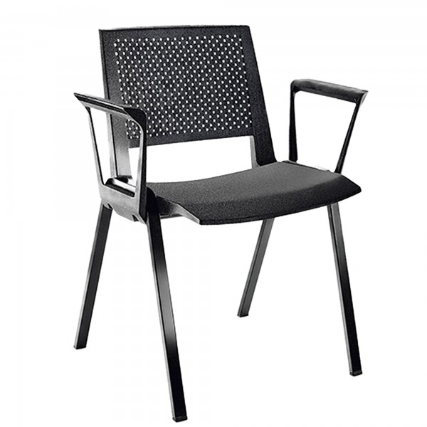 Seduta attesa Kentra KEV - con braccioli fissi - nero - Unisit Seduta attesa Kentra KEV - con braccioli fissi - nero - Unisit