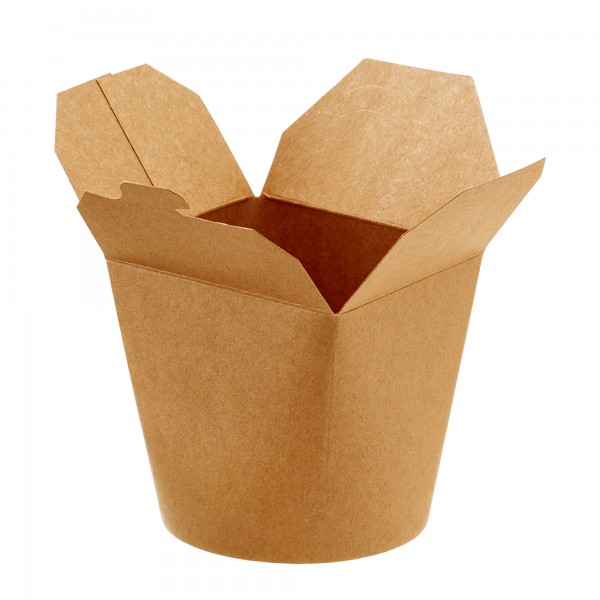 Contenitori rotondi da asporto - 9,8 x 8,5 x 9,2 cm - carta kraft/PE - avana - Leone - conf. 50 pezzi Contenitori rotondi da asporto - 9,8 x 8,5 x 9,2 cm - carta kraft/PE - avana - Leone - conf. 50 pezzi