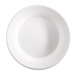 Piatto fondo monouso - rotondo - 680 ml - canna da zucchero - bianco - Signor Bio - conf. 50 pezzi
