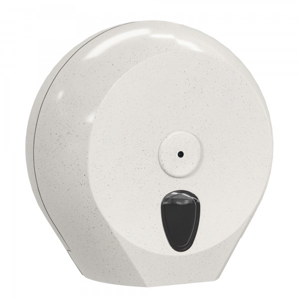 Dispenser per carta igienica Mini Jumbo plus Woodplastic - 273 x 128 x 270 mm - rotolo diametro 23 cm - bianco - Mar Plast