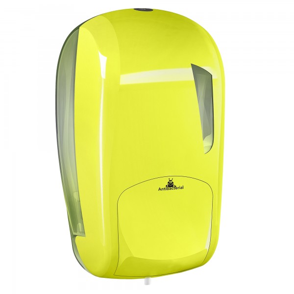 Dispenser per sapone liquido Skin - 232 x 114 x 124 mm - capacità 1 L - giallo fluo - Mar Plast Dispenser per sapone liquido Skin - 232 x 114 x 124 mm - capacità 1 L - giallo fluo - Mar Plast
