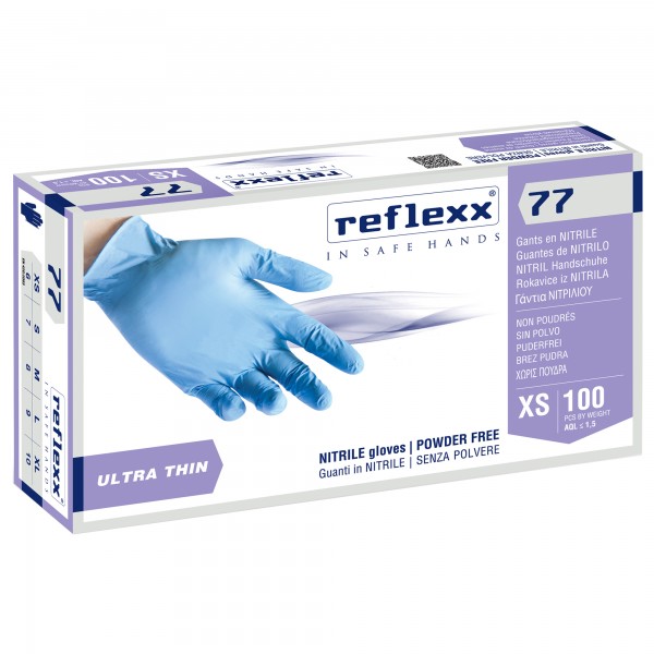 Guanti in nitrile R77 - tg XL - azzurro - Reflexx - conf. 100 pezzi Guanti in nitrile R77 - tg XL - azzurro - Reflexx - conf. 100 pezzi