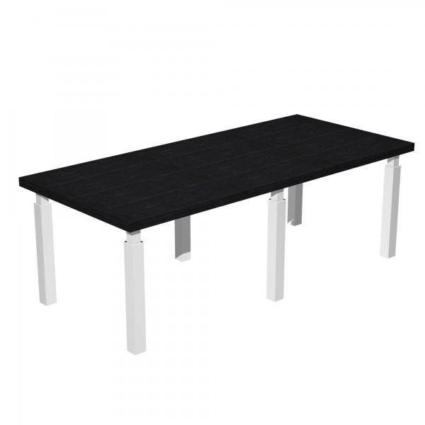 Tavolo riunione Prestige Quadro - 220 x 100 cm - nero venato/bianco - Artexport