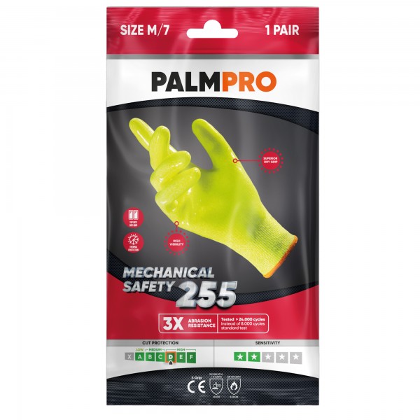 Guanti mechanical Safety Palmpro 255 - taglia M - giallo fluo - Icoguanti Guanti mechanical Safety Palmpro 255 - taglia M - giallo fluo - Icoguanti