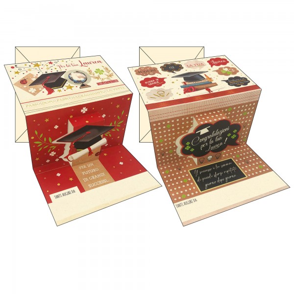 Biglietto auguri Laurea - 4 soggetti assortiti - Kartos Biglietto auguri Laurea - 4 soggetti assortiti - Kartos