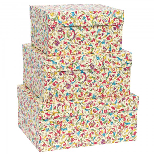 Set scatole regalo medi - dimensioni assortite - fantasia Florentia - Kartos - conf. 3 pezzi