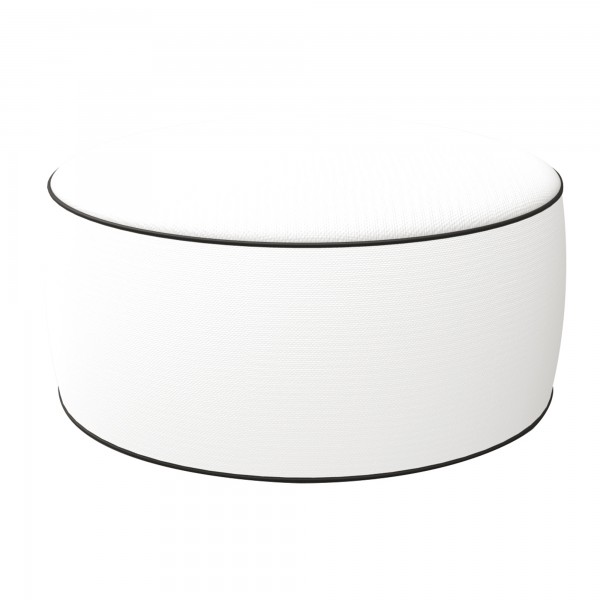Pouf Ottoman - 23 x 53 cm - bianco - King Collection Pouf Ottoman - 23 x 53 cm - bianco - King Collection