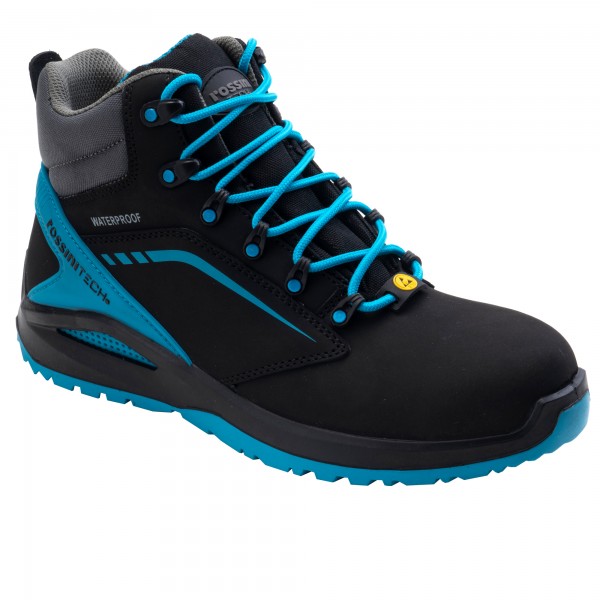 Calzatura di sicurezza Streif High - S3 - numero 41 - nero/azzurro ottanio - Rossini Calzatura di sicurezza Streif High - S3 - numero 41 - nero/azzurro ottanio - Rossini