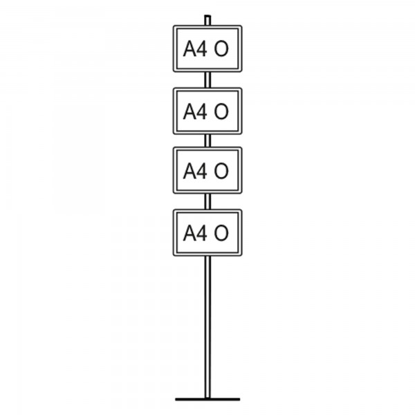 Espositore porta avvisi InUno Info Junior - 4 cornici a scatto - A4 orizzontale - silver - Studio T Espositore porta avvisi InUno Info Junior - 4 cornici a scatto - A4 orizzontale - silver - Studio T