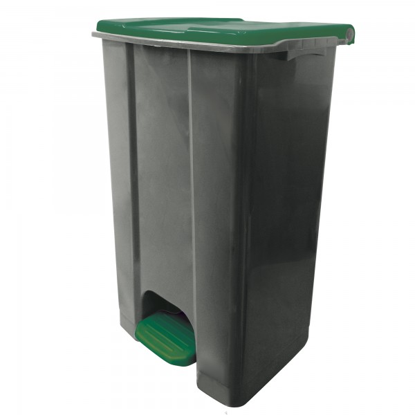Contenitore mobile Ecoconti - a pedale - 80 L - plastica riciclata - grigio/verde - Medial International Contenitore mobile Ecoconti - a pedale - 80 L - plastica riciclata - grigio/verde - Medial International