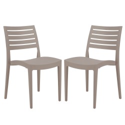 Sedia Firenze - 49 x 51 x 80 cm - polipropilene - juta - Grandsoleil - conf. 2 pezzi