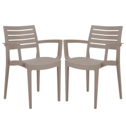 Sedia Firenze - con braccioli - 59 x 51 x 80 cm - polipropilene - juta - Grandsoleil - conf. 2 pezzi